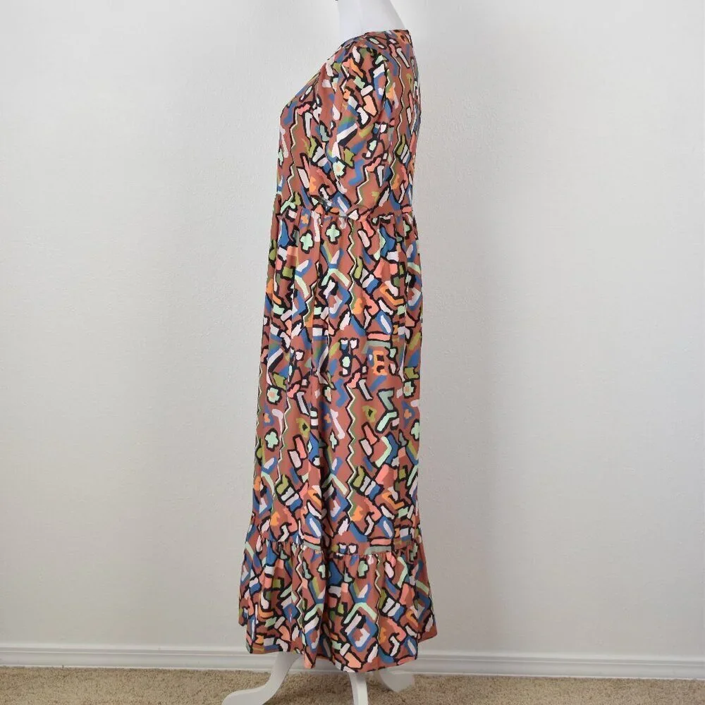 CROSBY Mollie Burch Abstract Printed Maxi Midi Dress - S - Picture 4 of 8